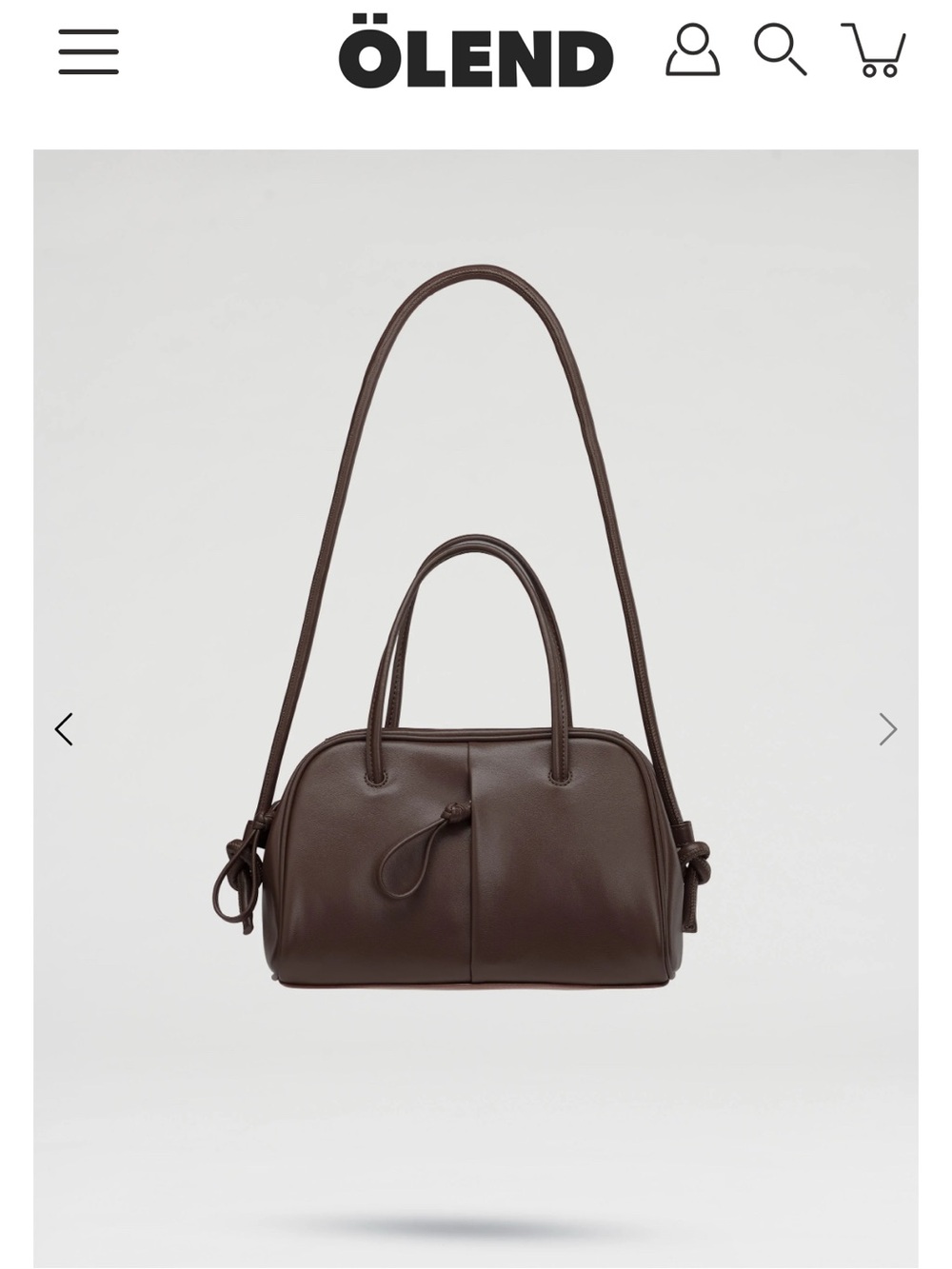 OLEND MINI BROOKLYN BAG IN dark chocolate Brand New